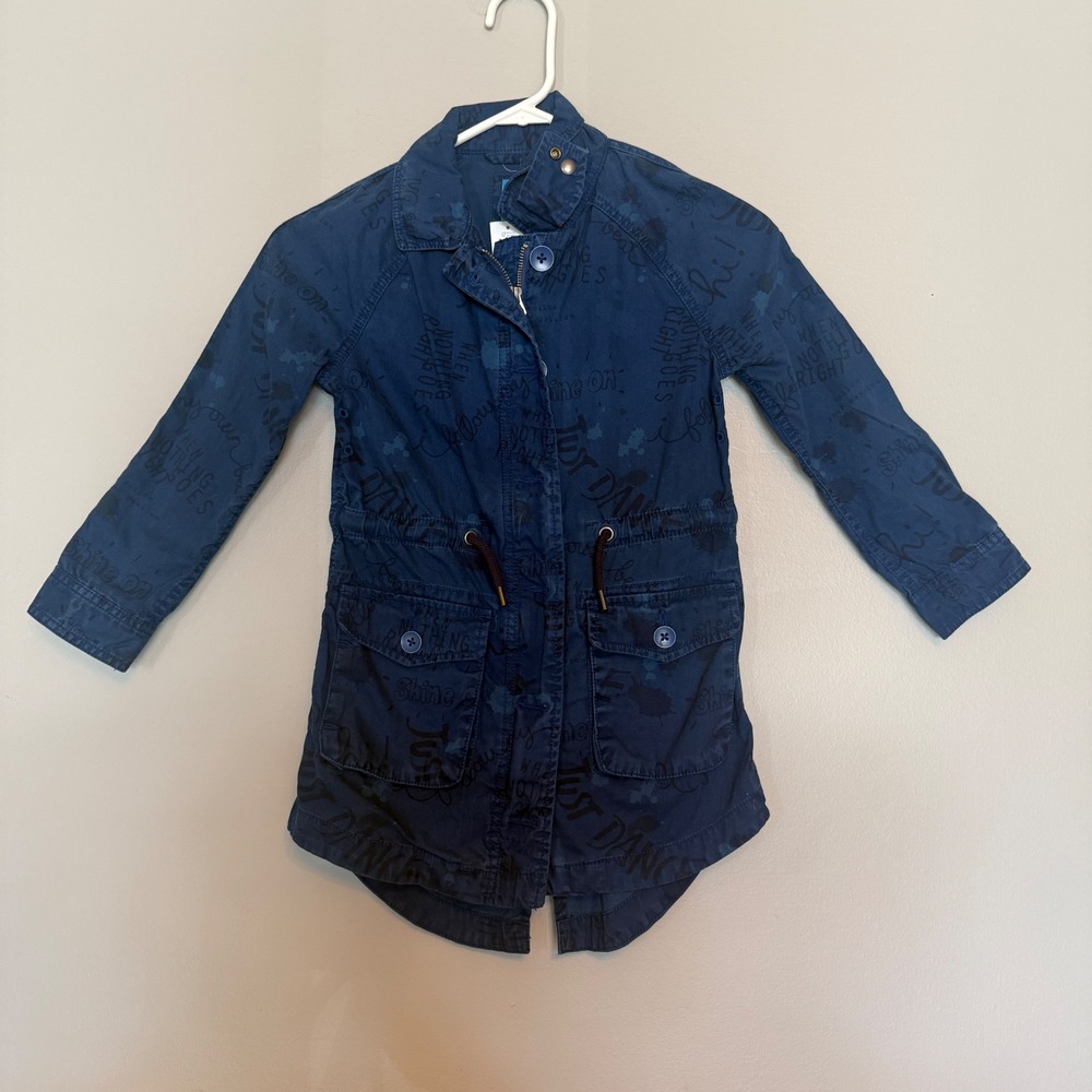 NWT Gap Kids x ED Collaboration Navy Blue Graphic Field Jacket Size S